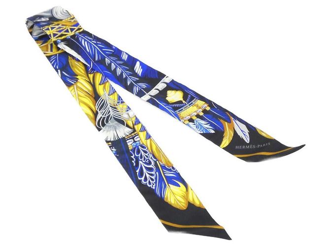Silk In Hermès Lenço Twilly Hermes DANSE PACIFIQUE Azul