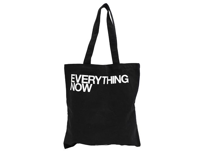 Borsa Tote Everything Now in cotone nero Saint Laurent