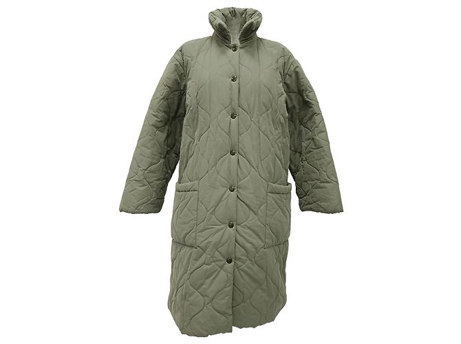 Apc Abrigo acolchado de botonadura sencilla A.P.C. en algodón verde Verde oliva