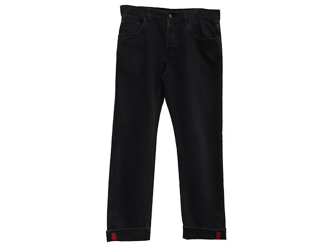 Gucci Web Regular-Fit Jeans in Black Cotton
