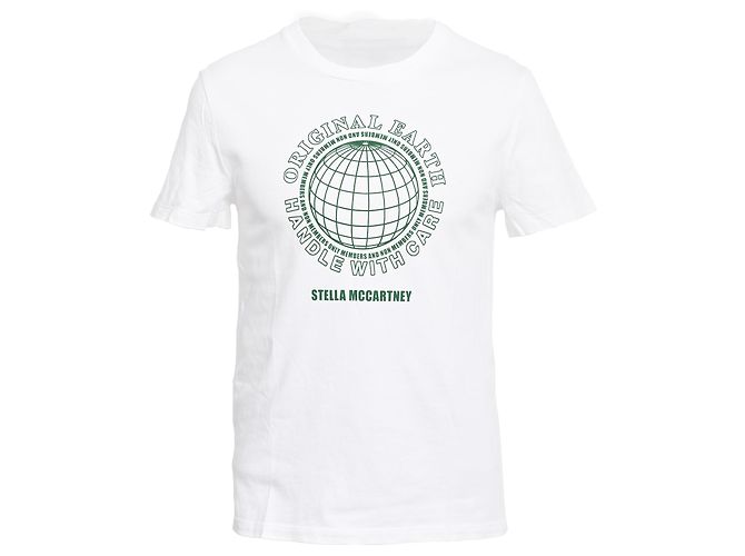 Stella Mc Cartney Camiseta Original Earth em algodão branco Stella Mccartney