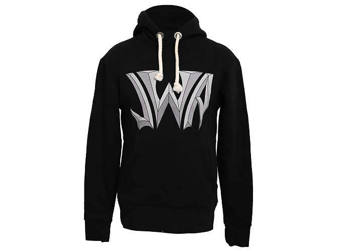 Jw Anderson Hoodie mit Gothic-Logo-Print aus schwarzer Baumwolle
