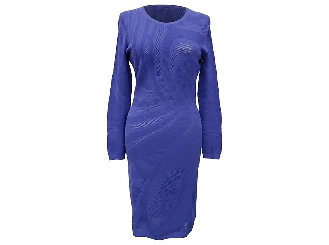 Robe midi Versace en polyester bleu