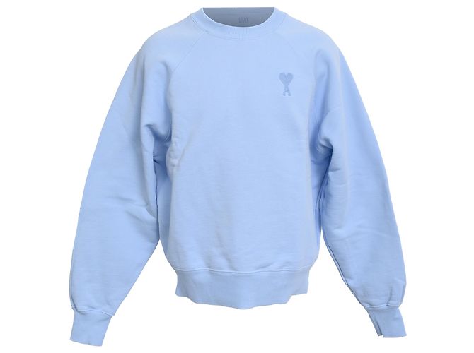 Ami De Cœur Sweatshirt aus blauer Baumwolle Ami Paris