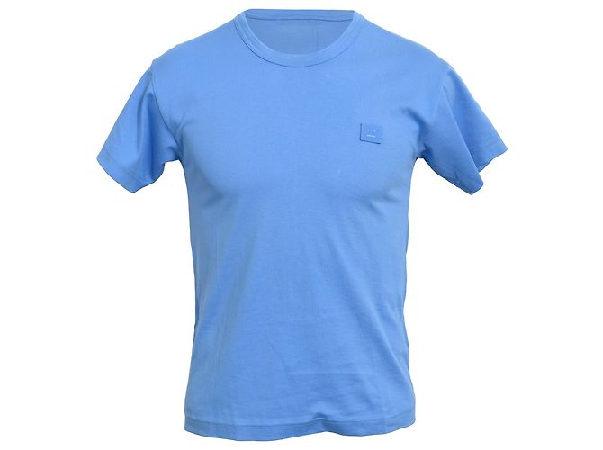T-shirt Acne Studios con patch logo in cotone blu