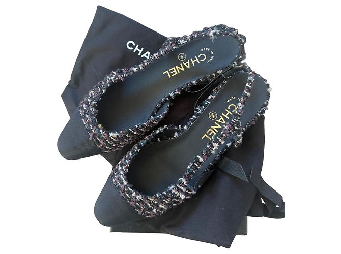 Chanel Slingback Tweed Multicolor