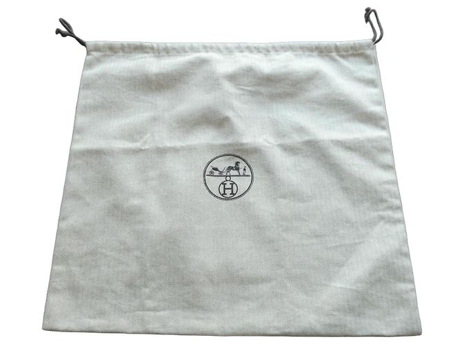 Hermès Birkin 30 Chevron Canvas Dust Bag Beige 