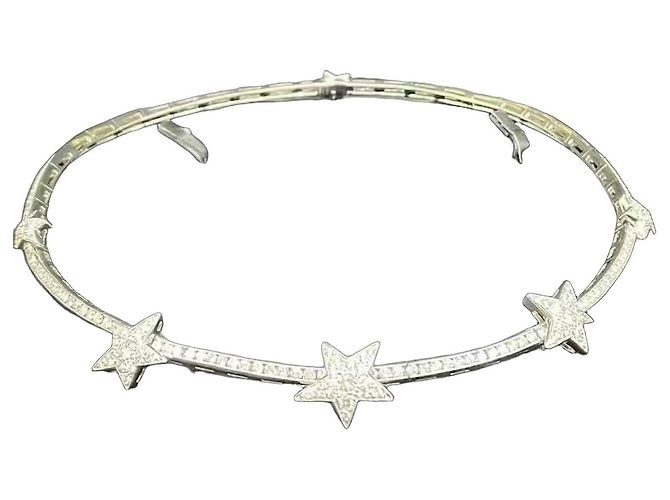 Collar Chanel Géode Comet de diamantes y oro blanco Plata