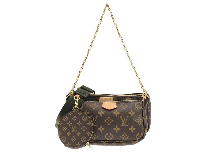 Louis Vuitton Monogram Multi Pochette Accessoires Marrone Cachi Tela