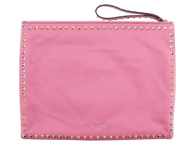 Valentino Rockstuds Clutch Bag Pink