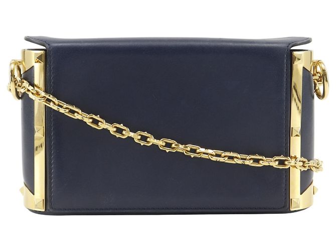 Borsa a tracolla con catena e borchie Valentino Garavani Blu navy