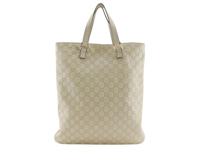 Borsa Tote in pelle off-white Gucci Bianco sporco