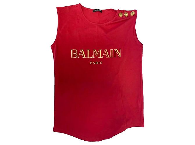 Regata Balmain Paris Logo em Algodão - Rosa