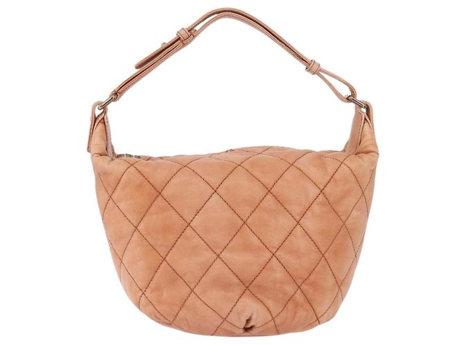 Chanel Cloudy Bundle Hobo aus gestepptem Lammleder Orange