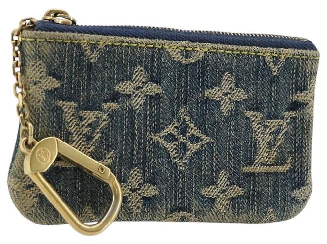 LOUIS VUITTON Pochette Cles Monogram Denim Azul M95343 LV Auth 178632A
