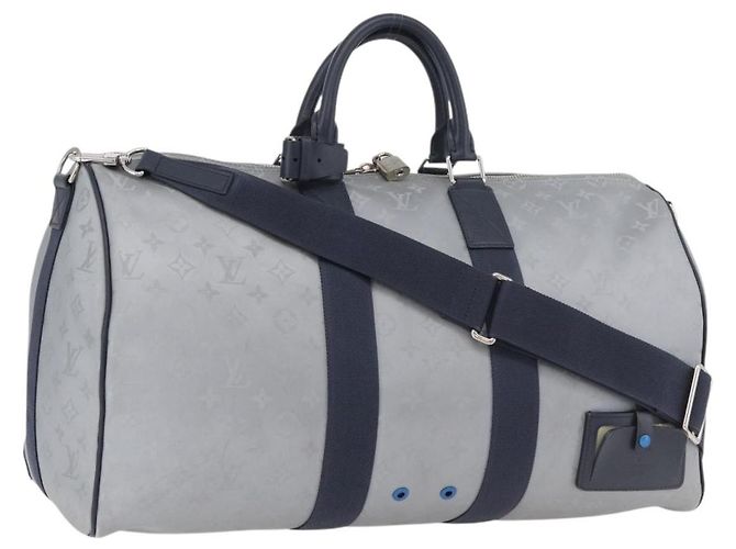 LOUIS VUITTON Monogram Satellite Keepall Bandouliere 50 M44170 LV Auth 167267SAM Argento