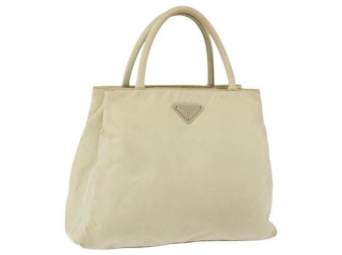 Bolsa PRADA Nylon Bege Prata Auth bs34795