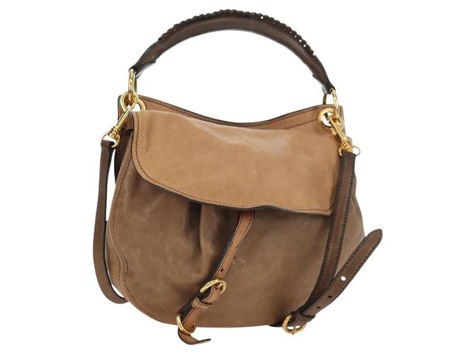 Borsa a Spalla Miu Miu in Pelle Marrone Oro Auth 177730A D'oro