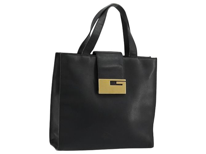 Borsa GUCCI in pelle nera e oro 002 0347 200110 Auth 178003A Nero D'oro