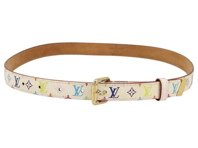 Cinturón LOUIS VUITTON Multicolor Ceinture LV Blanco LV Auth 177354A