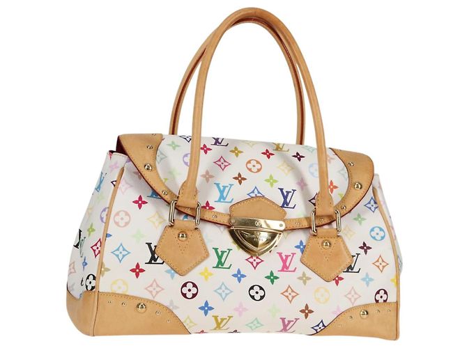 LOUIS VUITTON Monogram Multicolor Beverly GM Handtasche Weiß M40201 Auth 121429M