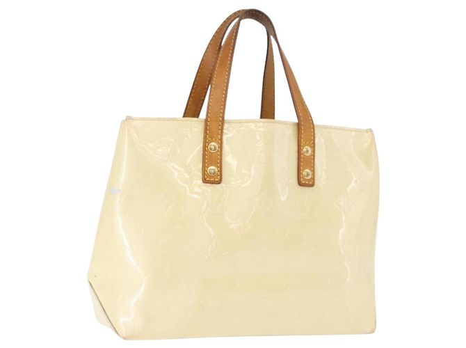 LOUIS VUITTON Monogram Vernis Reade PM Hand Bag Perle M91336 LV Auth 178983