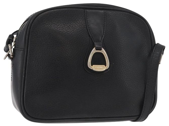 Céline Borsa a Spalla CELINE in Pelle Nera e Oro Auth bs34916 Nero D'oro
