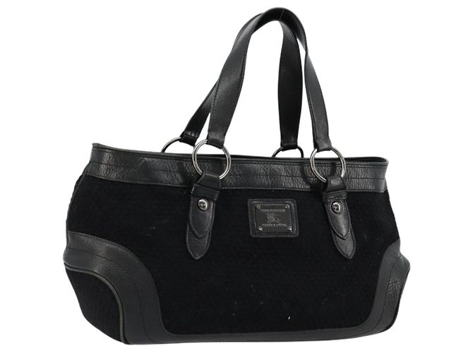 BURBERRY Blue Label Handtasche Canvas Schwarz Authentisch bs34542