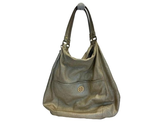 Sac Hobo Tory Burch Dean en Cuir Doré