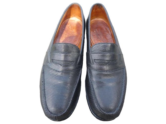 JM Weston Eidechsenleder Loafer Schwarz