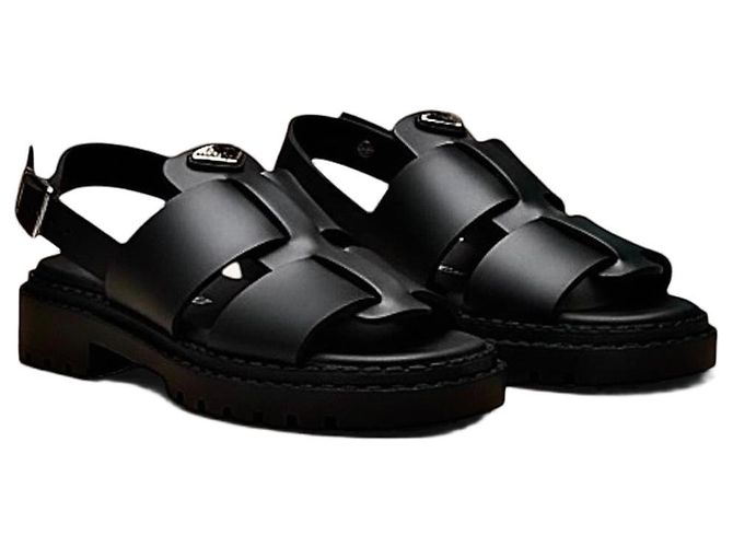 Prada Monolith Rubber Gladiator Sandals Black
