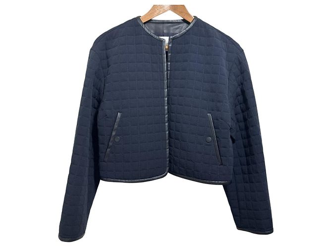 Autre Marque Giacca Ballsey Square Quilt Dobby senza colletto Nero