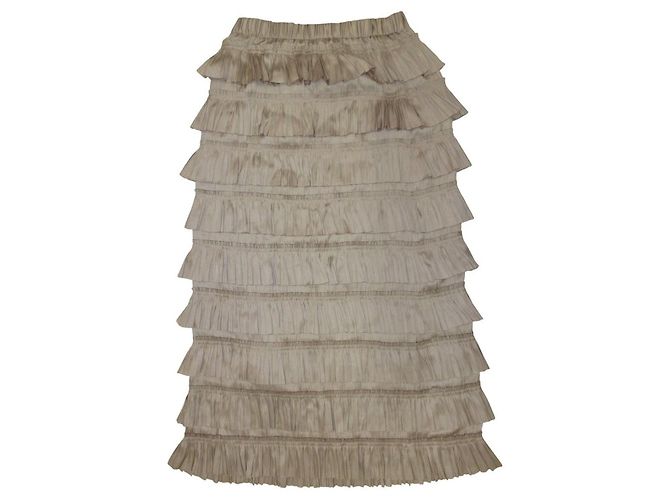 Autre Marque Gonna lunga a balzi sovrapposti Diagram 24AW Beige