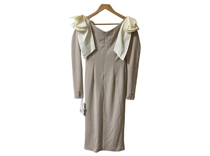 Autre Marque Taffeta-Kleid FRAY I.D Beige