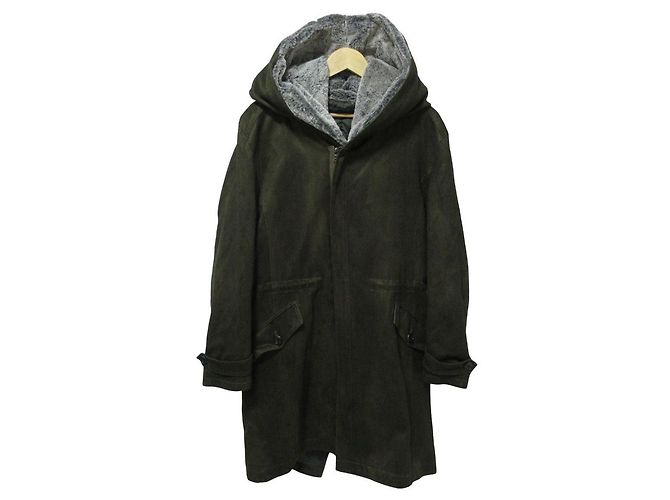 Autre Marque TORNADO MART Mantel mit Pelzfutter Grün Khaki