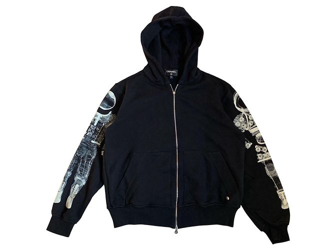 Chanel Astronaut Moletom com Zíper Preto