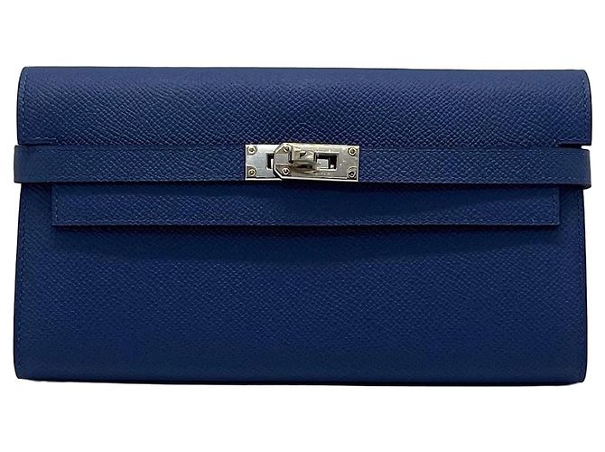 Hermès Kelly Wallet in Agate Blue Epsom Leather