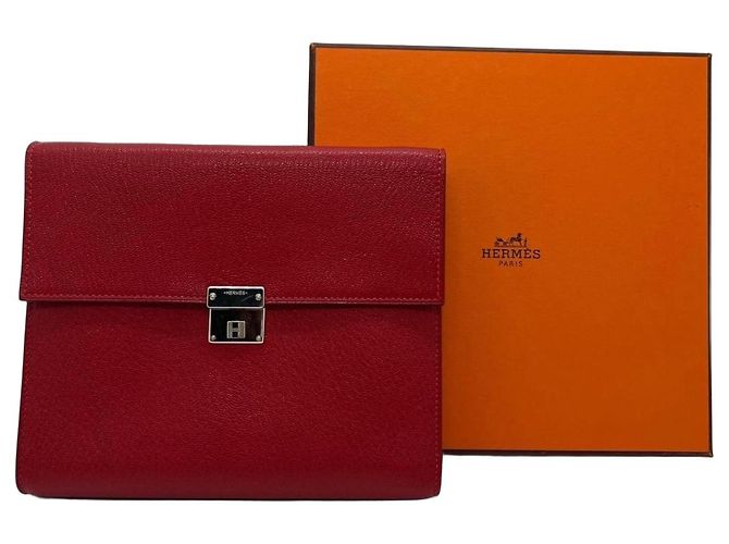 Hermès Love Hermes Leather Wallet in Red