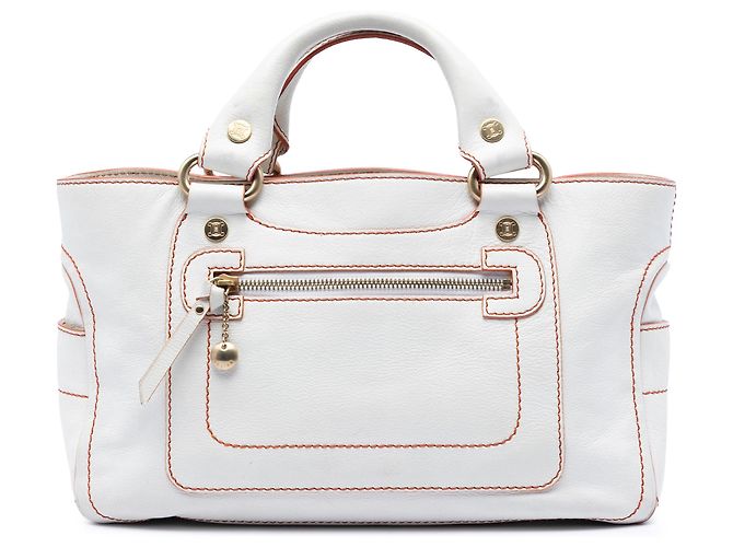 Céline Bolsa Boogie em couro branco Celine