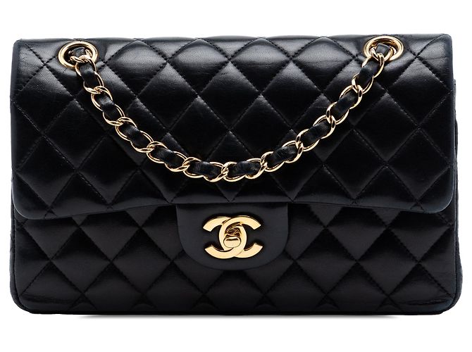Chanel Black Small Classic Lambskin Double Flap Noir
