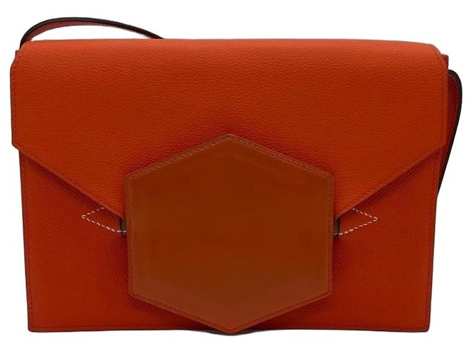 Hermès Love Hermès Bolsa de ombro em couro Laranja