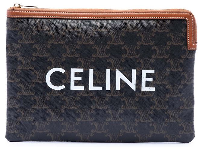 Céline Pochette Celine Brown Small Triomphe en toile enduite