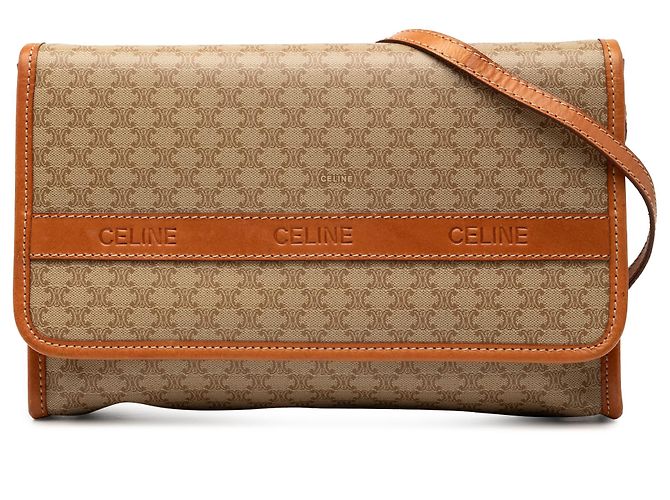 Céline Celine Beige Macadam Toile Enduite Crossbody