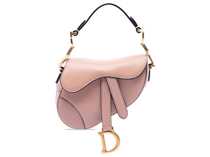 Borsa Saddle Dior in capretto micro marrone Carne