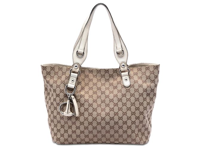 Gucci Beige Medium GG Canvas Icon Bit Tote