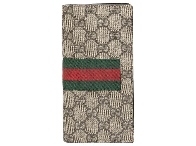Gucci Web Stripe Long Wallet Brown