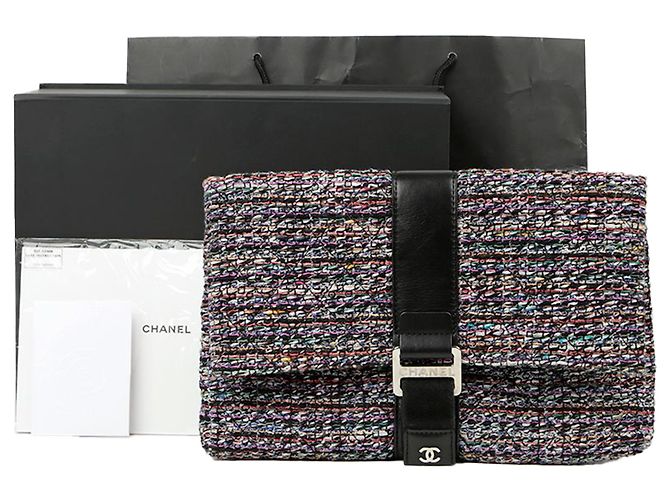 Chanel Clutch con patta e maniglia Multicolore
