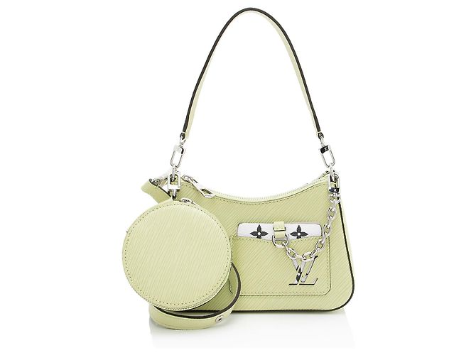 Bolsa de ombro Louis Vuitton em couro Epi Marellini Verde