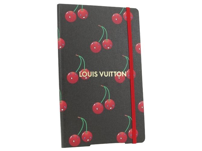 LOUIS VUITTON Carnet Collector Cherry Print Notebook MM Jane Canvas GI1371 Auth 177348M Marron