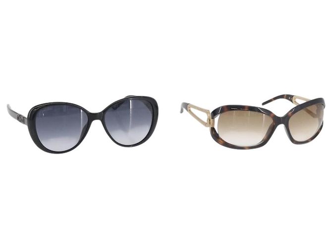 Occhiali da sole Jimmy Choo in plastica 2 Set Brown Black Auth BA12499 Marrone Nero